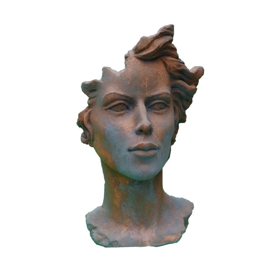 Skulptur Gesicht Frau 2 Rosteffekt
