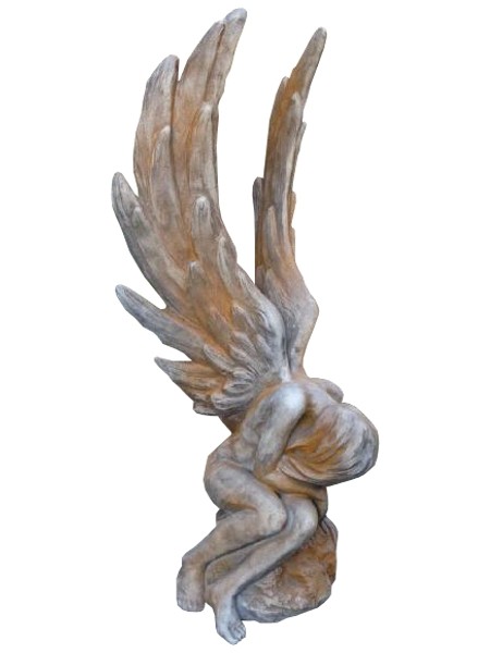 Skulptur Engel Serafina Rosteffekt 135cm 130 Kg